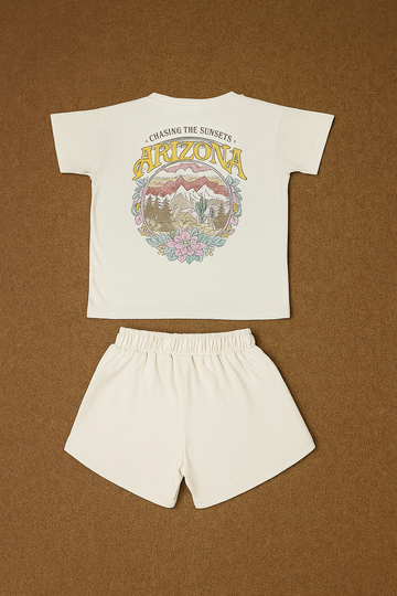 “Arizona Sunset” Girls’ 2-Piece T-Shirt & Shorts Set