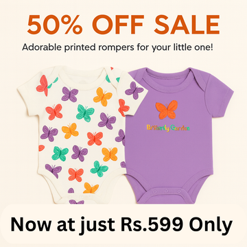 50% Off – Adorable Butterfly Printed Baby Romper Set (2-Pack)