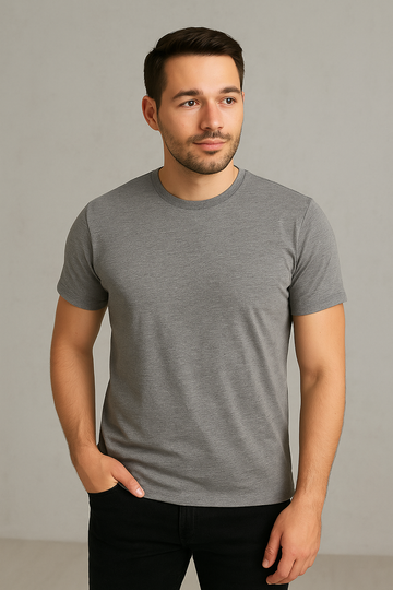 Classic Grey Crew Neck T-Shirt for Men