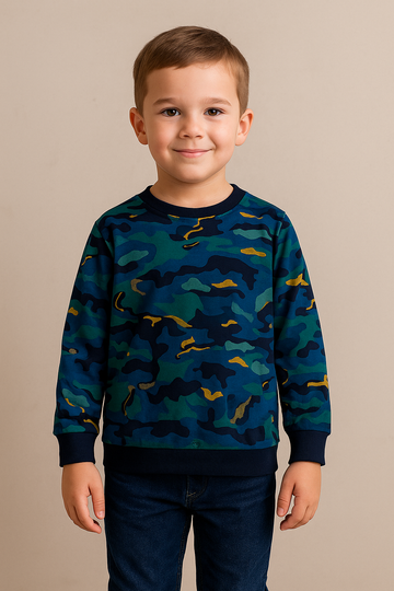 Boys' Multicolor Camouflage Print Sweatshirt