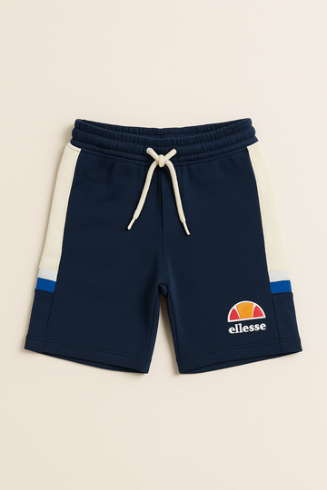 Boys' Navy Blue Ellesse Logo Shorts with Side Panel Design
