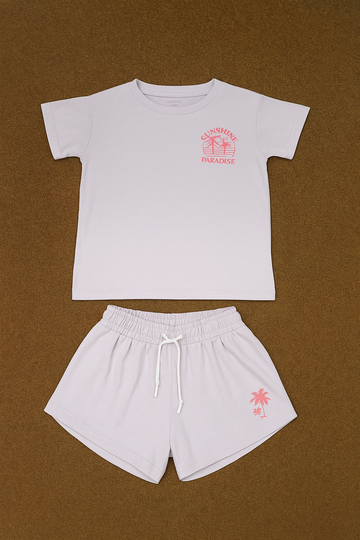 ☀️ Sunshine Paradise Kids Co-Ord Set – Soft Lilac