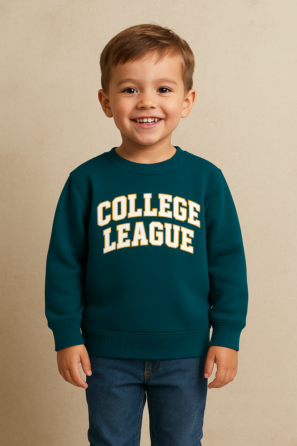 Kids’ College League Graphic Sweatshirt – Teal