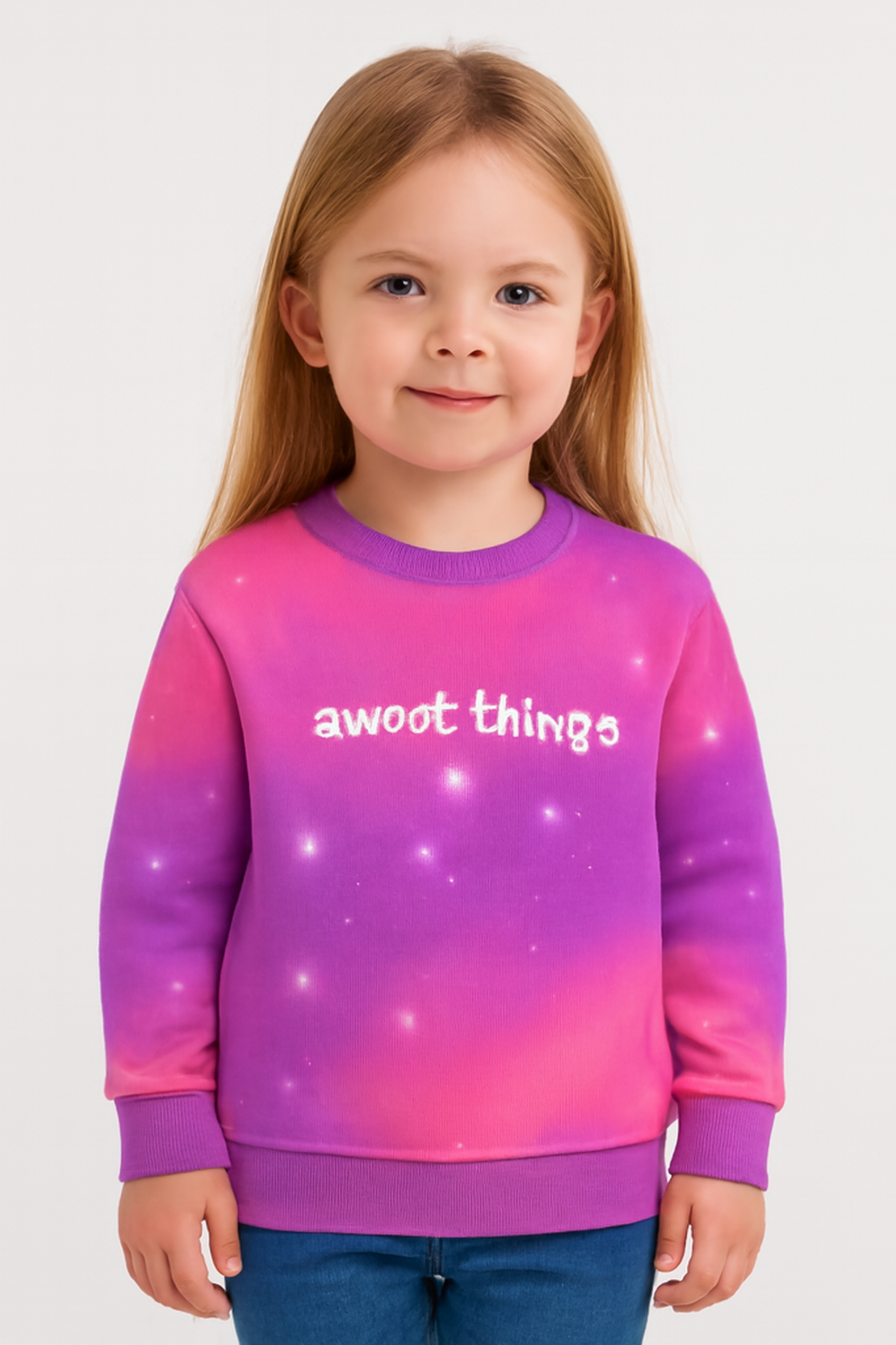 "Stardust Fling" Kids' Crewneck Sweatshirt in Galaxy Print
