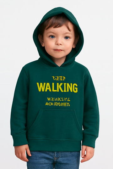 "Keep Walking" Kids' Hooded Sweatshirt with Vibrant Text Design