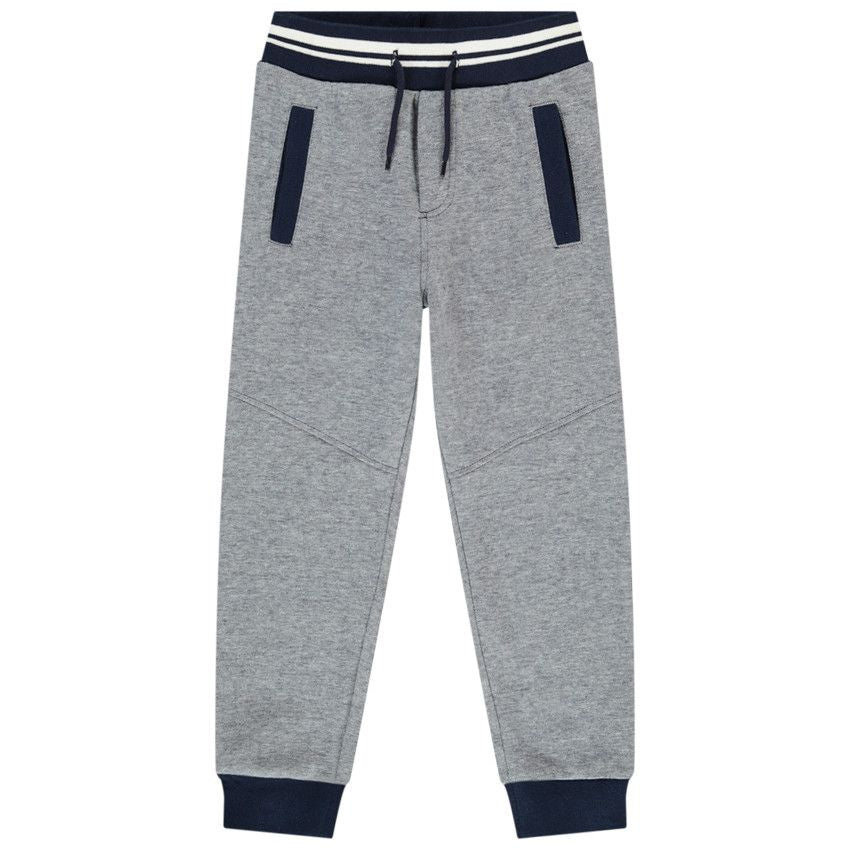 Boys' Grey Cotton Trousers with Navy Trim – Soft, Stylish & Comfortable Fit