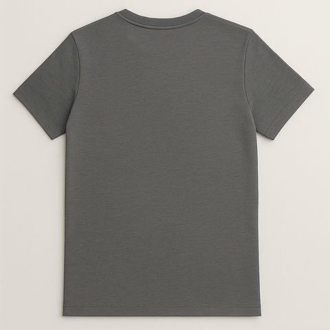 Classic Dark Grey Crew Neck T-Shirt – Back View