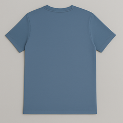 Basic Blue Crew Neck T-Shirt – Back View