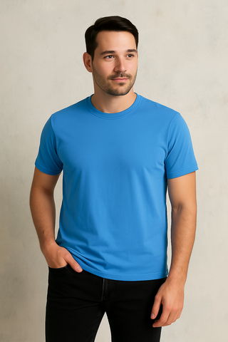 Classic Sky Blue Crew Neck T-Shirt