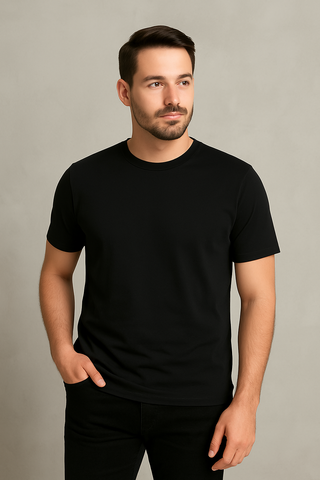 Classic Black Crew Neck T-Shirt – Timeless & Versatile