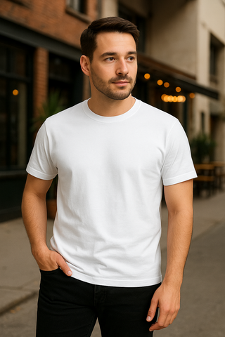 Premium White Crew Neck T-Shirt – Outfitters Edge