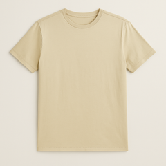 Essential Beige Crew Neck T-Shirt for Men