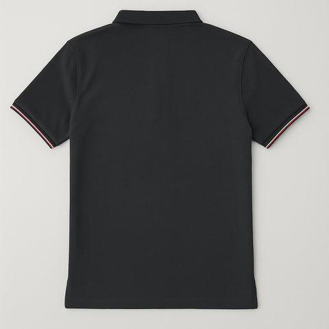 Men's Classic Black Polo Shirt with Signature Contrast Trim