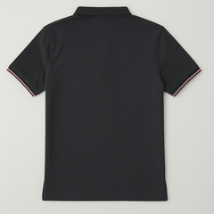 Men's Classic Black Polo Shirt with Signature Contrast Trim