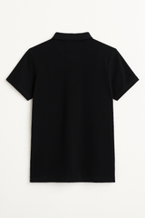 Men's Minimalist Black Polo Shirt with Monochrome Logo