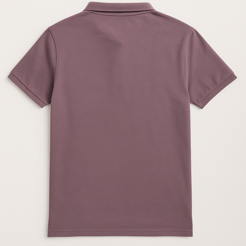 Men’s Mauve Textured Cotton Polo Shirt