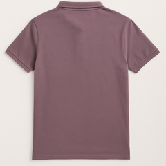 Men’s Mauve Textured Cotton Polo Shirt