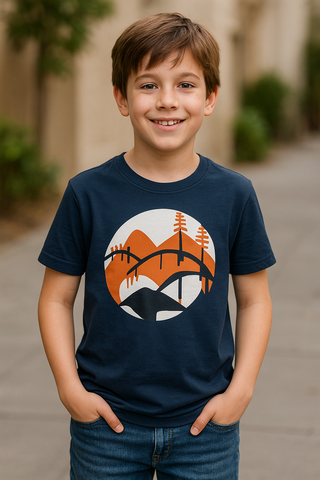 🌄 Kids' Midnight Adventure Graphic Tee – Mountain & Forest Print