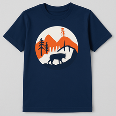 🌄 Boys' Midnight Adventure Graphic Tee – Mountain & Forest Print