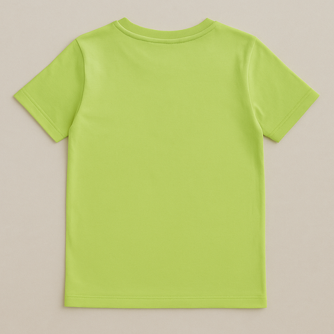 Kids' Neon Green Geometric Dinosaur Graphic T-Shirt