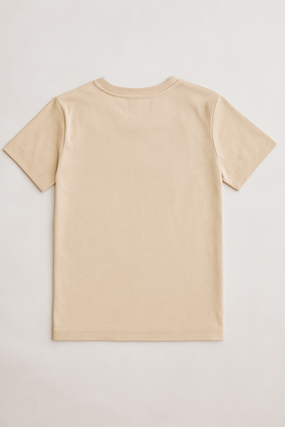 🐺 Kids' Wilderness Wolf Graphic T-Shirt – Natural Beige