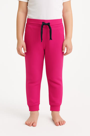 Vibrant Pink Kids' Sweatpants with Drawstring Waist